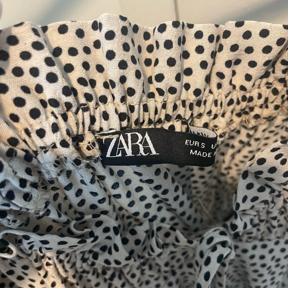 Zara Ruched Polka Dot Dress - Picture 4 of 5